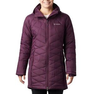 Columbia Heavenly™ Hooded Long Hybrid Jacket - Black Cherry